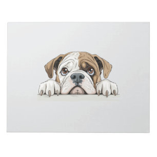 English Bulldog Peeking Cute Adorable Funny Animal Notepad
