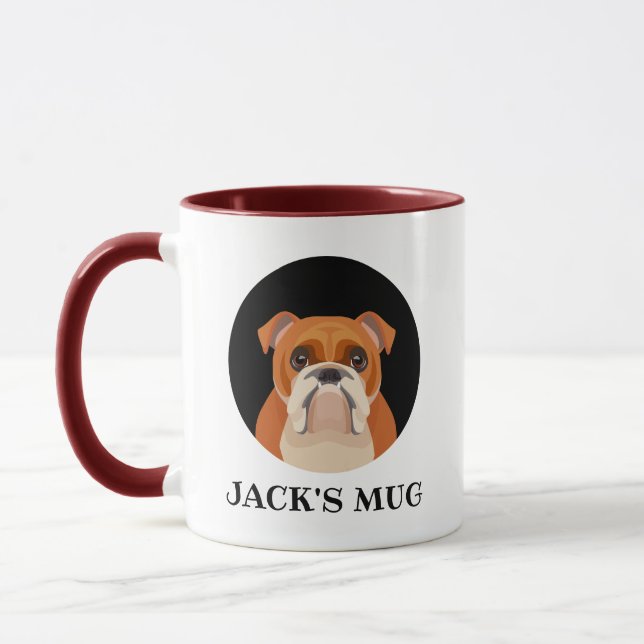 English Bulldog Personalised Mug (Left)