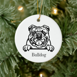 English bulldog personalised pet ornament, Cu Ceramic Ornament