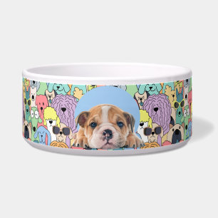 English Bulldog Personalised Photo & Name Dog Bowl