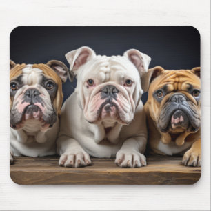English Bulldog Pet Animal Portrait Nature Beauty Mouse Pad