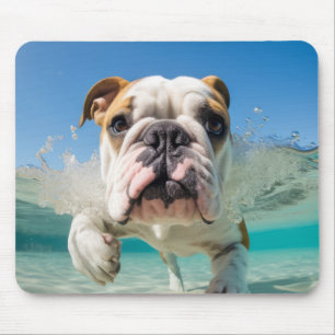 English Bulldog Pet Dog Animal Fun Play Mouse Pad