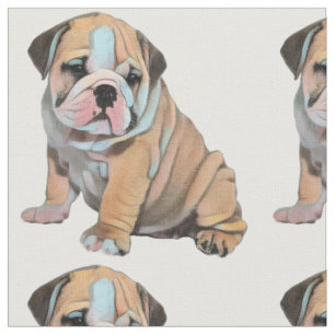 English Bulldog Pick Background Color Fabric