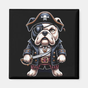 English Bulldog Pirate Dog Halloween Party Magnet