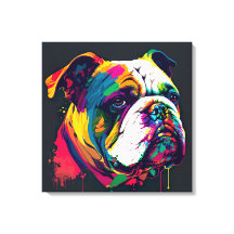 English Bulldog Pop Art Canvas Print