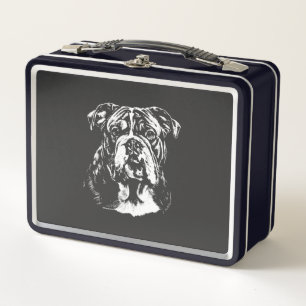 English Bulldog Portrait Minimalist Apparel Metal Lunch Box