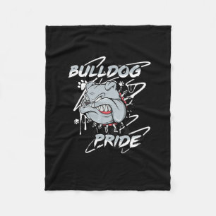 English Bulldog Pride Loyalty School Spirit  Fleece Blanket