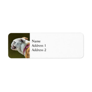 English Bulldog Profile Return Address Label