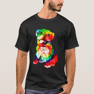 English Bulldog Psychedelic Art Hippie Dog Mum T-Shirt