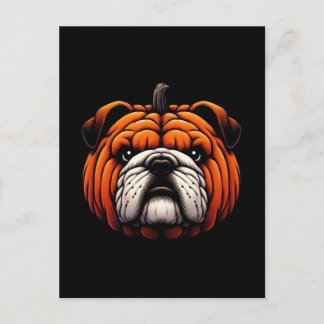 English Bulldog Pumpkin - Halloween Dog Postcard