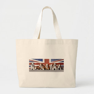 English bulldog puppies large tote bag