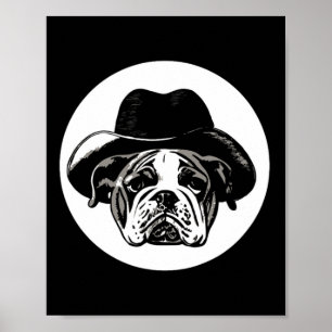 English Bulldog Puppy Cowboy Fun Dog Cute Poster