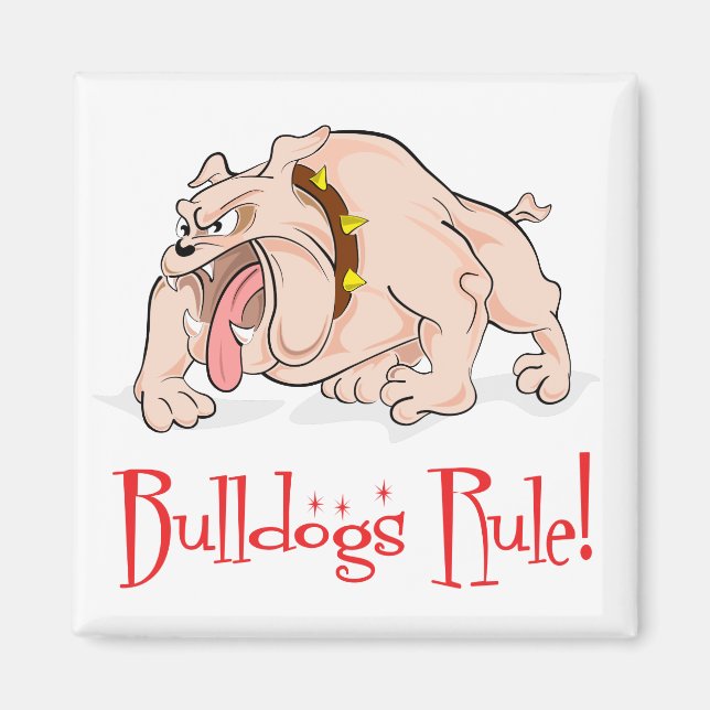 English Bulldog Puppy Dog Cartoon Magnet (Front)