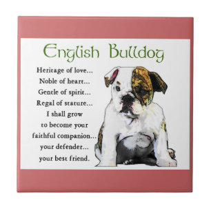 English Bulldog Puppy Heritage of Love Tile
