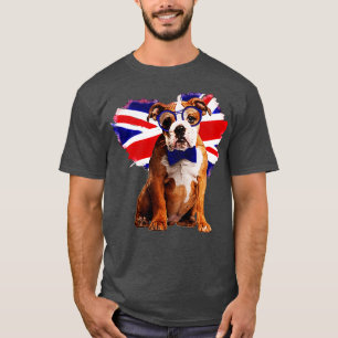 English Bulldog Puppy in Glasses T-Shirt