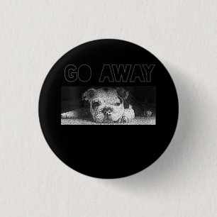 English Bulldog Puppy Social Distancing Go Away 3 Cm Round Badge