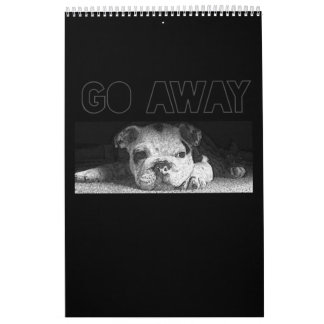 English Bulldog Puppy Social Distancing Go Away Calendar