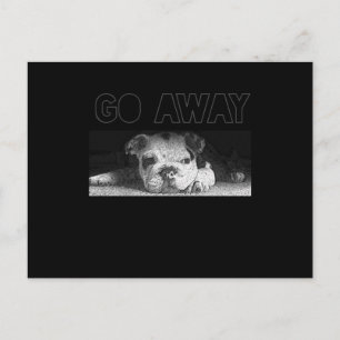 English Bulldog Puppy Social Distancing Go Away Holiday Postcard