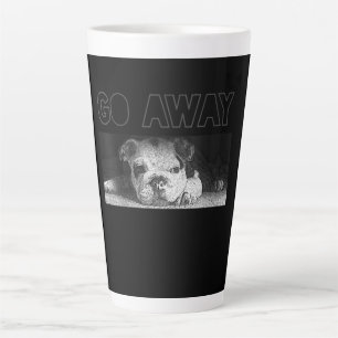 English Bulldog Puppy Social Distancing Go Away Latte Mug