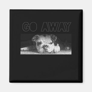 English Bulldog Puppy Social Distancing Go Away Magnet