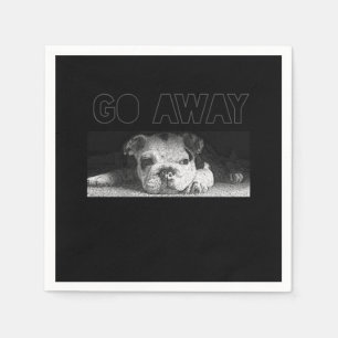 English Bulldog Puppy Social Distancing Go Away Napkin