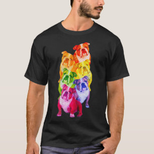 English Bulldog Rainbow Flag Gay Pride LGBT Dog fr T-Shirt