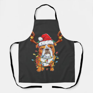 English Bulldog Reindeer Funny Christmas Essential Apron