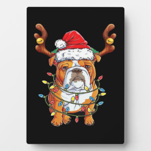 English Bulldog Reindeer Funny Christmas Essential Plaque
