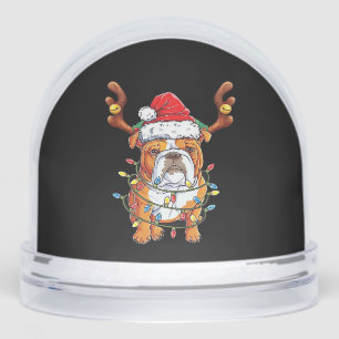 English Bulldog Reindeer Funny Christmas Essential Snowglobe