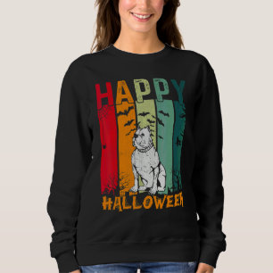 English Bulldog   Retro Style Halloween Dinner Par Sweatshirt