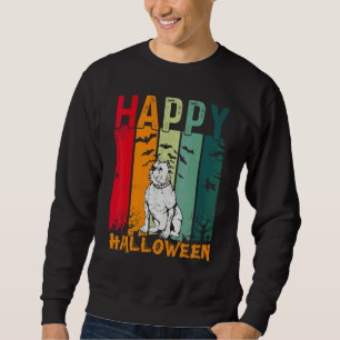 English Bulldog   Retro Style Halloween Dinner Par Sweatshirt