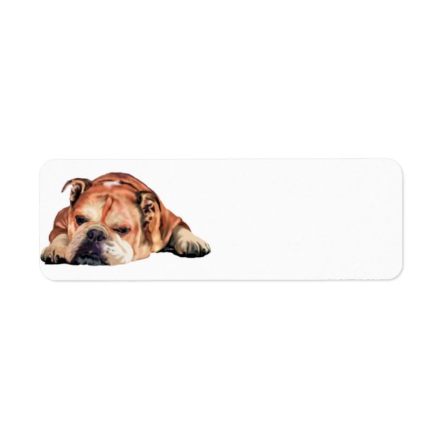 English Bulldog Return Address Label (Front)