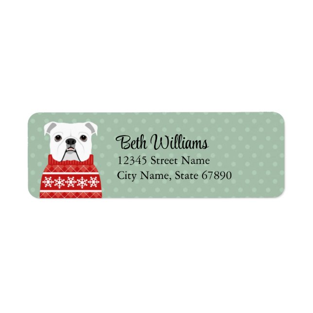 English Bulldog Return Address Labels (Front)