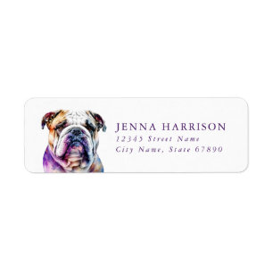 English Bulldog Return Address Labels