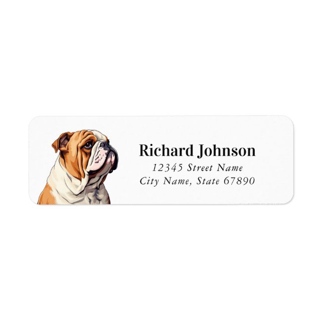 English Bulldog Return Address Labels (Front)