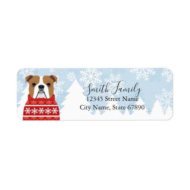 English Bulldog Return Address Labels (Front)