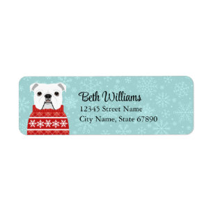 English Bulldog Return Address Labels