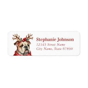 English Bulldog Return Address Labels