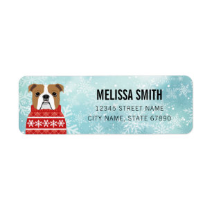 English Bulldog Return Address Labels