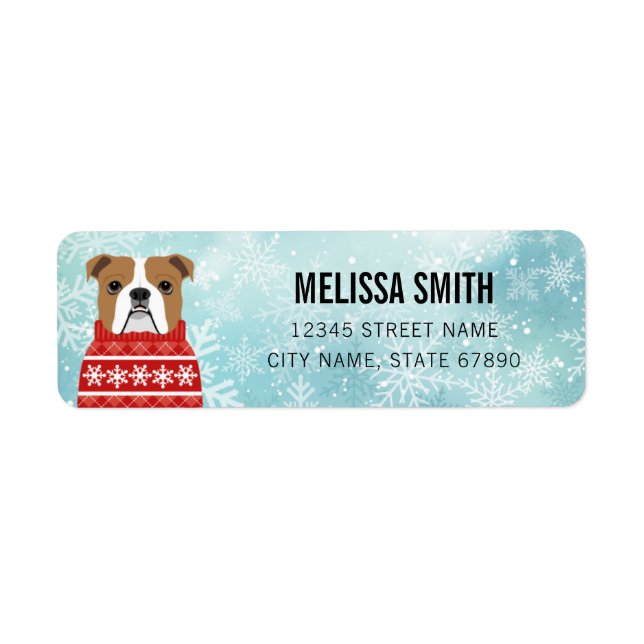 English Bulldog Return Address Labels (Front)
