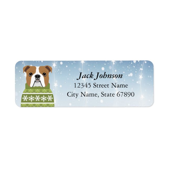 English Bulldog Return Address Labels (Front)