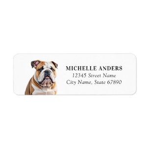English Bulldog Return Address Labels