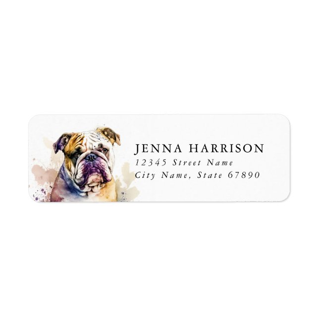 English Bulldog Return Address Labels (Front)