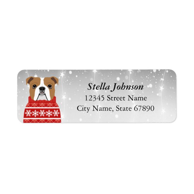 English Bulldog Return Address Labels (Front)