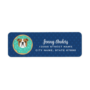 English Bulldog Return Address Labels
