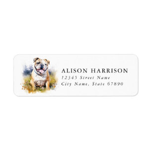 English Bulldog Return Address Labels