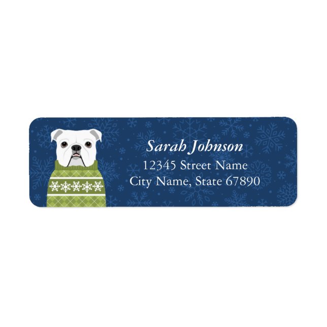 English Bulldog Return Address Labels (Front)