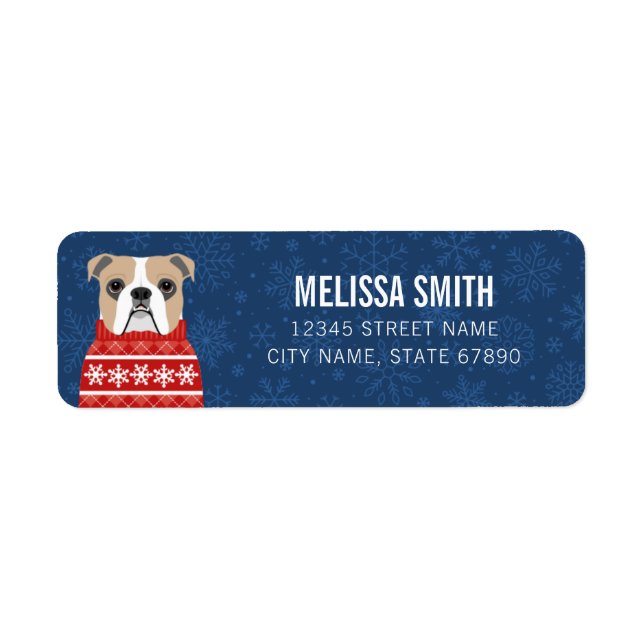 English Bulldog Return Address Labels (Front)