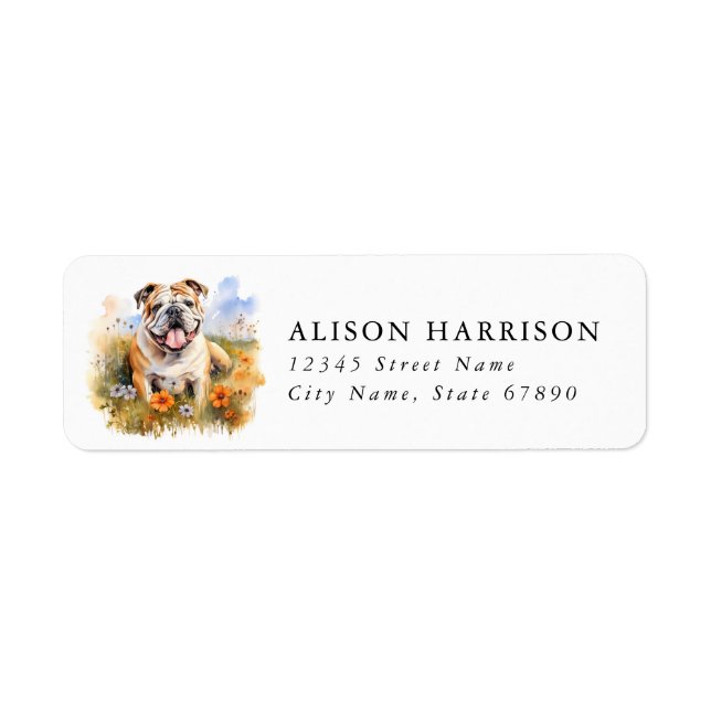 English Bulldog Return Address Labels (Front)
