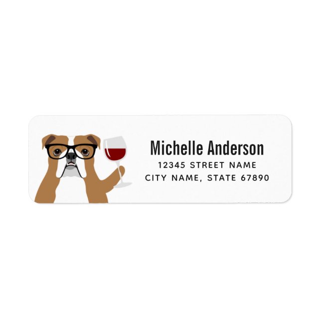 English Bulldog Return Address Labels (Front)